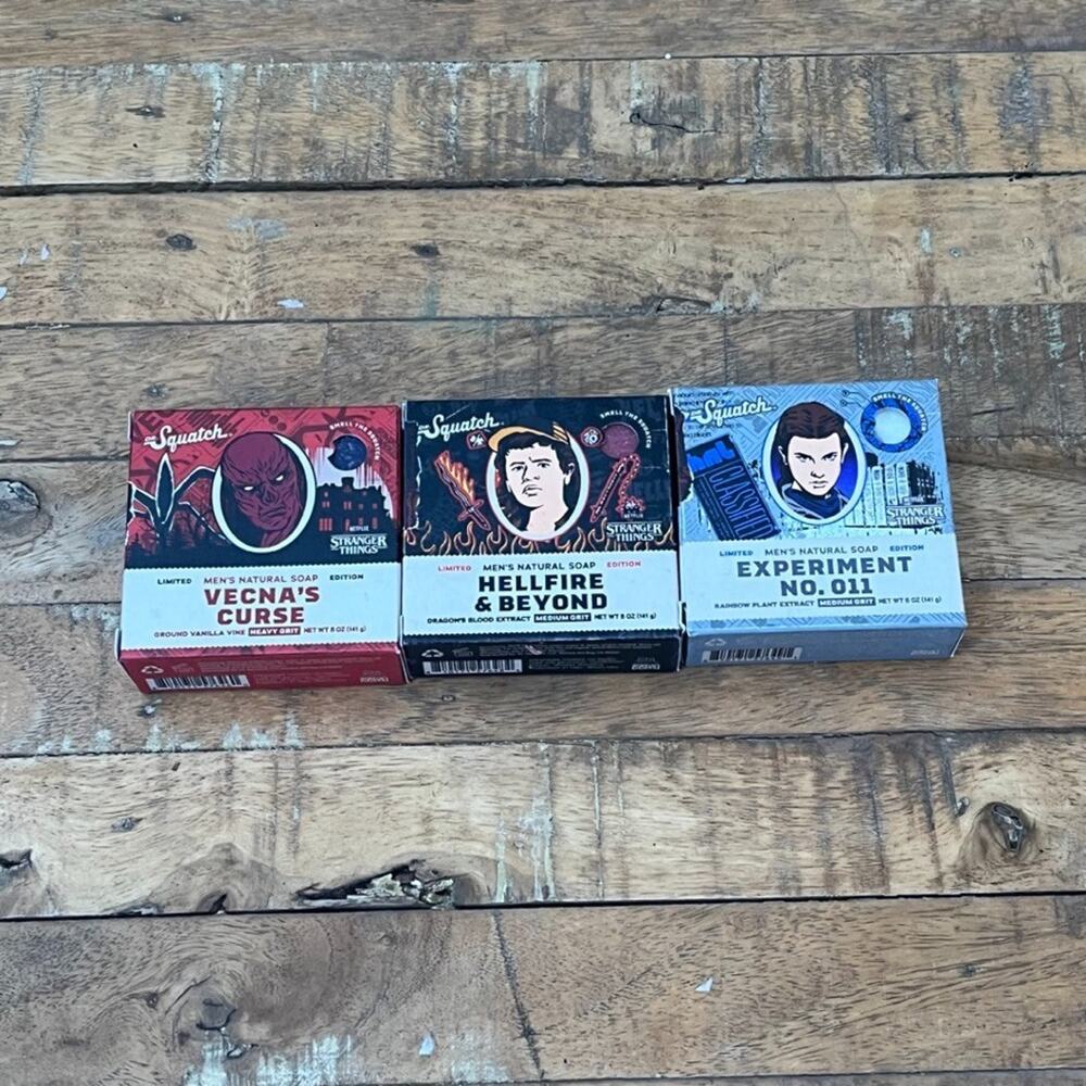 Dr. Squatch Stranger Things Set of 3 Limited Edition Bar Soaps NEW